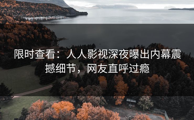 限时查看：人人影视深夜曝出内幕震撼细节，网友直呼过瘾