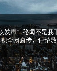 明星深夜发声：秘闻不是我干的！人人影视全网疯传，评论数破万