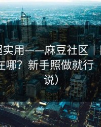 冷门但超实用——麻豆社区｜网页版和APP差在哪？新手照做就行（看完再说）