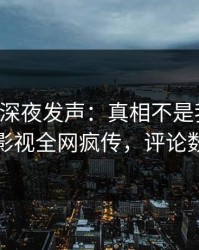 主持人深夜发声：真相不是我干的！人人影视全网疯传，评论数破万