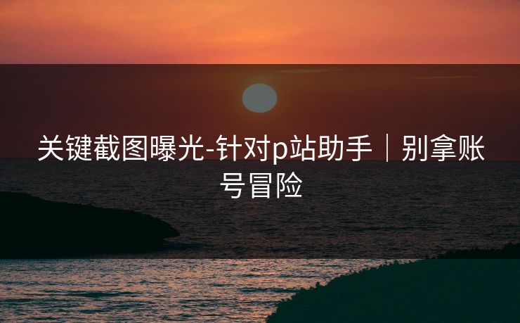 关键截图曝光-针对p站助手|别拿账号冒险 关键截图曝光-针对p站助手|别拿账号冒险